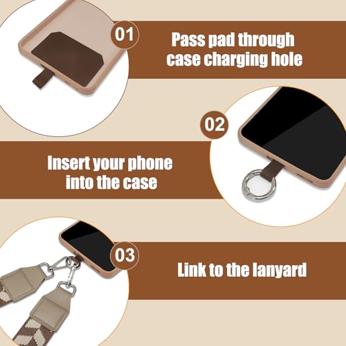 Cell Phone Lanyard with Wallet - Anti-Theft Crossbody Adjustable Phone Strap for Most Smartphones, for Men & Women - color: Khaki