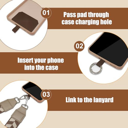 Cell Phone Lanyard with Wallet - Anti-Theft Crossbody Adjustable Phone Strap for Most Smartphones, for Men & Women - color: Khaki