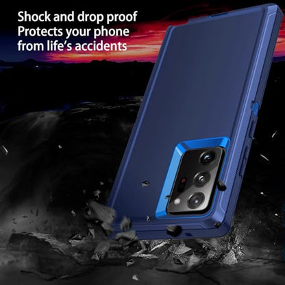 for Galaxy Note 20 Ultra Case Heavy Duty Shockproof Dust/Drop Poof 3 Layers Full Bady Protection Rugged Cover Case for Samsung Galaxy Note 20 Ultra,Dark Blue - color: Dark Blue