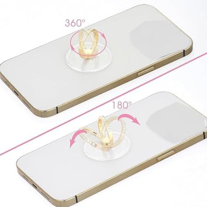3 Pcs Finger Ring Set Stands Cellphone Ring Holder, Rhinestones Phone Holder 360° Rotation Ring Stand, Clear Cell Phone Kickstand for Most of Phones, Tablets