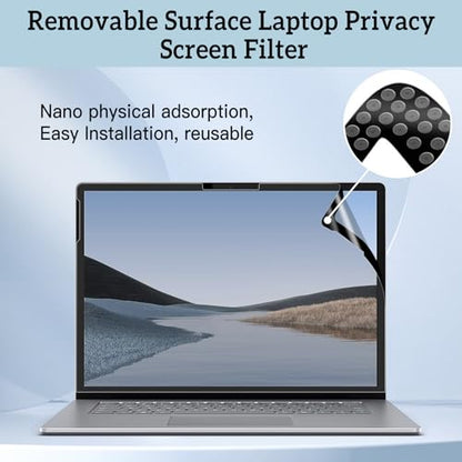 Removable Privacy Screen for Microsoft Surface Laptop 6/5/4/3/2/1 13.5 Inch - size: Surface Laptop 6/5/4/3/2/1 (13.5 inch)