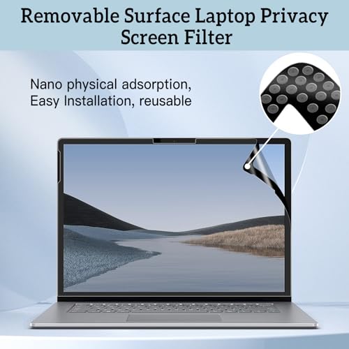 ZOEAGG Removable Privacy Screen for Surface Laptop 15 Inch 6/5/4/3/2/1 - size: Surface Laptop 6/5/4/3/2/1 (15 inch)