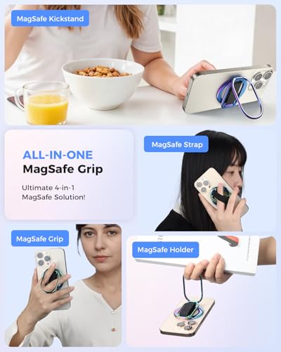 SUPERONE for MagSafe Phone Grip Kickstand, Magnetic Phone Ring Holder - color: Colorful
