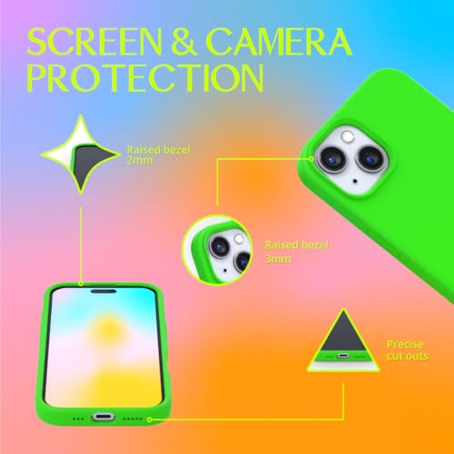 FELONY CASE - iPhone 15 Plus Case - Neon Green Silicone Phone Cover | Liquid Silicone with Anti-Scratch Microfiber Lining, 360° Shockproof Protective Case for Apple iPhone 15 Plus - color: Neon Green, size: iPhone 15 Plus without MagSafe
