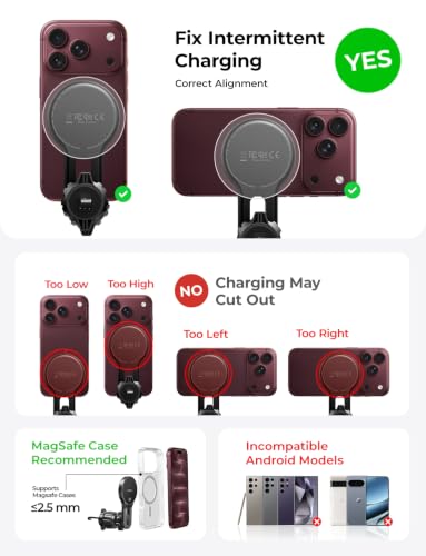 LISEN for Qi2.2 25W MagSafe Car Mount Charger for iPhone 18 Pro Max, Car Vent Magnetic Car Charger Stable Qi2 Wireless Charging Car Charger Mount Holder,Car Mount,Car Vent Mount for iPhone 18 17 16