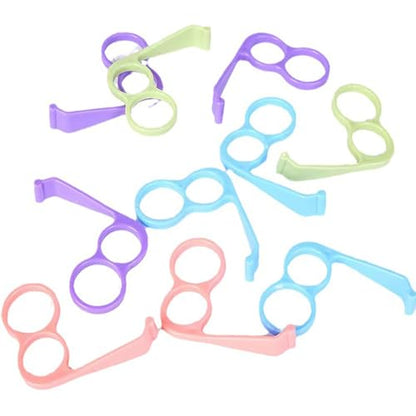 Finger Phone Holder, 10 Pcs Random Color Plastic 2 Holes Little Finger and Ring Finger Grip Strap Holder for Hand (10)