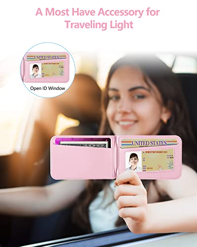 for MagSafe Wallet with Adjustable Stand, 9 Card Holder, Open ID Window - color: Soft Blush Pink