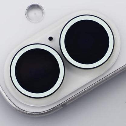 BONVAN for iPhone 17 Camera Lens Protector Glow in the Dark Tempered Glass Screen Accessories Luminous Lens Cover (2PCS) (White) - color: White