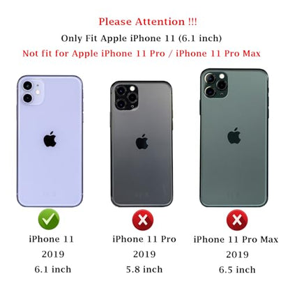 for iPhone 11 Case with Camera Lens Cover HD Screen Protector, Dual Layer [15 FT Military Grade Drop Protection] Magnetic Ring Holder Kickstand Protective Phone Case for iPhone 11 6.1 inch (Mint) - color: Mint with camera cover Military-Grade 2nd gen