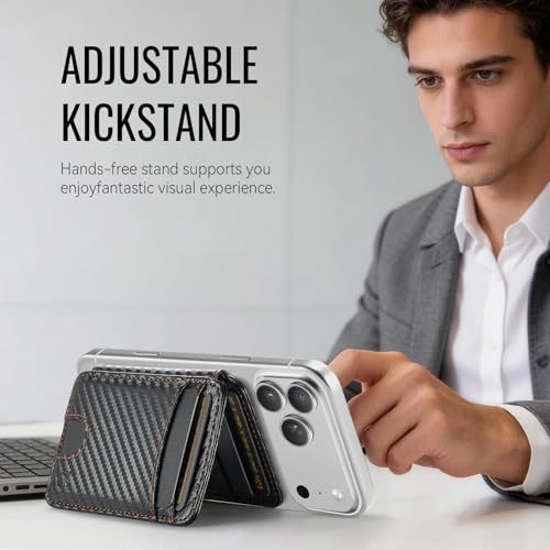 for Magsafe Wallet Magnetic RFID Blocking Card Holders, Carbon Black - color: Carbon Black