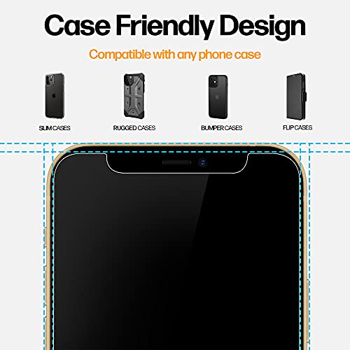 Power Theory Designed for iPhone 12 Pro Max Privacy Screen Protector Tempered Glass Anti Spy protection [9H Hardness], Easy Install Kit, 99% HD Bubble Free Case Friendly, Anti-Scratch, 2 Pack - size: iPhone 12 Pro Max [2-Pack]