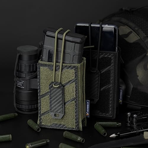 IDOGEAR Tactical Phone Pouch Molle Magazine Pouches Universal Utility Smartphone Holster Bag Outdoor EDC Waist Pouch Compatible with Phones Up to 6.7 Inches 500D Nylon - color: Ranger Green