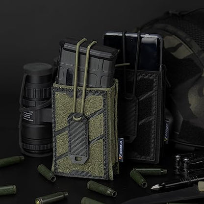 IDOGEAR Tactical Phone Pouch Molle Magazine Pouches Universal Utility Smartphone Holster Bag Outdoor EDC Waist Pouch Compatible with Phones Up to 6.7 Inches 500D Nylon - color: Ranger Green