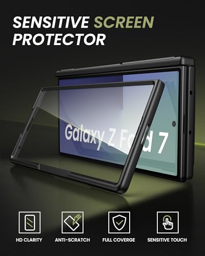 for Samsung Galaxy Z Fold 7 Case, Stand & Card Holder, 2025, Black - color: Black-Z