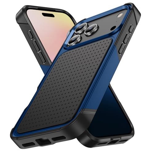 Designed for iPhone 17 Pro Max Case 2 in 1 Gift Militay Grade Drop Protective Rugged Heavy Duty Cover Shockproof Case for iPhone 17 Pro Max Phone Case for Women Men Boy Girl (Blue) - color: Blue