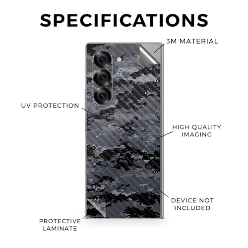 Carbon Fiber Phone Skin Compatible with Samsung Galaxy Z Fold 6 - Digital Camo - Premium 3M Vinyl Protective Wrap Decal Cover - Easy to Apply | Crafted in The USA by MightySkins - color: Digital Camo, style: Carbon Fiber Textured Finish