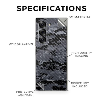 Carbon Fiber Phone Skin Compatible with Samsung Galaxy Z Fold 6 - Digital Camo - Premium 3M Vinyl Protective Wrap Decal Cover - Easy to Apply | Crafted in The USA by MightySkins - color: Digital Camo, style: Carbon Fiber Textured Finish