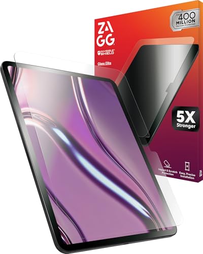 ZAGG Glass Elite Screen Protector for iPad 11-inch (A16) & iPad 10.9-inch (10th Gen) - 5X Stronger Tempered Glass, Smudge-Free, Easy Installation, Eco-Friendly with Recycled Glass - size: iPad 11-inch (A16), style: Glass Elite