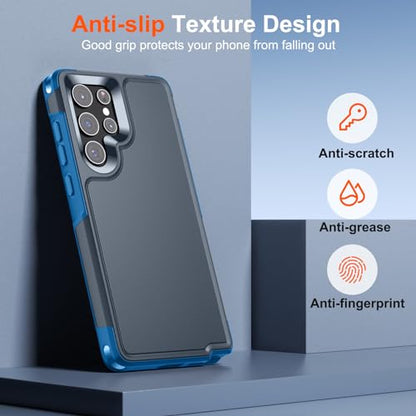 zapica Designed for Samsung Galaxy S22 Ultra Case, Deep Blue | Military Grade Drop Protection, Dual Layer Structure Design, Heavy Duty Shockproof Non-Slip Phone Cover - color: Deep Blue, size: Samsung Galaxy S22 Ultra 6.8''