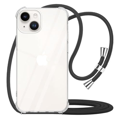 Crossbody Case for iPhone 14,Phone Case for iPhone 14 [ with Adjustable Lanyard Strap ] Clear Soft Slim TPU Anti-Yellowing Anti-Scratch Shockproof Protective Cover for iPhone 14 - Black - size: for iPhone 14