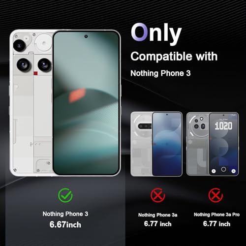 Case for Nothing Phone 3, Military Grade Drop Protection Phone Case, Yellowing Resistant, Anti-Scratch Hard PC Back, Shockproof Hard Ultra-Thin Protective Cover, Clear - size: Nothing Phone 3