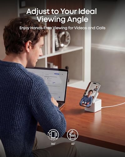 Anker 3-in-1 Cube MagSafe Compatible Qi2 15W Foldable Charging Station - color: Aurora White