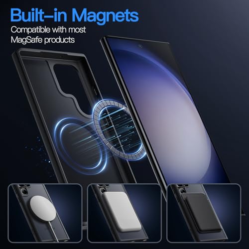 JETech Magnetic Case for Samsung Galaxy S23 Ultra, Black - color: Black