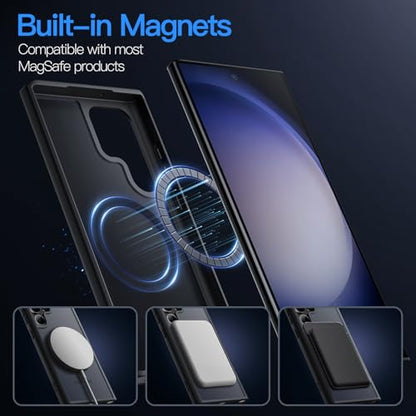 JETech Magnetic Case for Samsung Galaxy S23 Ultra, Black - color: Black