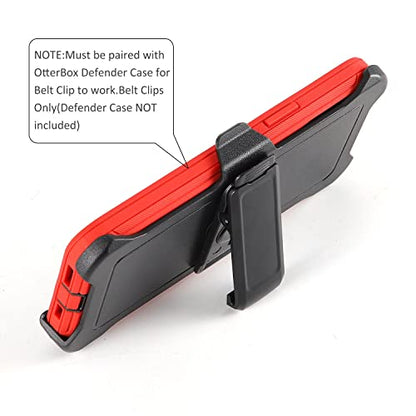 2 Pack Replacement Belt Clip Holster for Apple iPhone 8, 7, 6S, 6, SE 2022-2020 (3rd & 2nd Gen | Not 1st Gen!) OtterBox Defender Series Case | Clip for Belt Holder (Case Not Included) - color: 2 x Clips - Black
