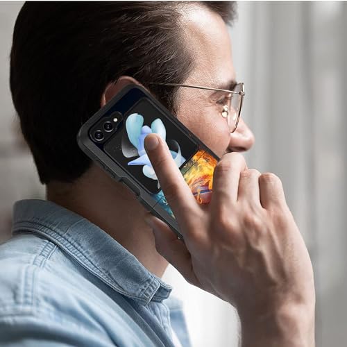 for Samsung Galaxy Z Flip 5 Case, Heavy Duty Dual Layer Hybrid Military Grade Shockproof Drop Folding Protective Cover for Samsung Galaxy Z Flip 5 5G 2023, Burning Basketball - color: Burning Basketball
