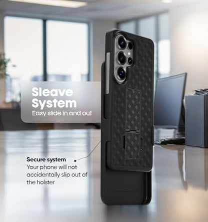 MOTIVE for Samsung Galaxy s26 Ultra Case with Belt Clip, Kickstand | 6.9" | Ranger v1 Series, Black, 360° holster, open-top/bottom port access, grip, slim - size: s26 Ultra