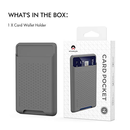 AHASTYLE Card Holder for Back of All iPhone Series - color: A- Deep Grey
