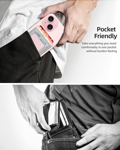 Upgraded for Magsafe Wallet, 7 Card Holder, RFID Blocking, Strongest Magnet | Magnetic Wallet for iPhone 17/16/15/14/13/12 Series, for iPhone Magsafe Wallet with 2 Card Slots, Vegan Leather, Baby Pink - color: Baby Pink