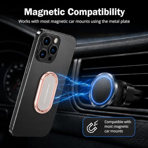 VAWcornic Phone Ring Holder Finger Kickstand, 540° Dual Direction Rotating Phone Grip for iPhone, Samsung, Huawei Smartphone, Tablet, Kindle, Switch Lite Compatible with Magnetic Car Mount