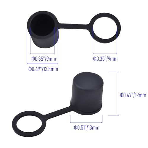 10 PCS BNC-B Port Anti-dust Plugs, Silicone Covers Caps Stoppers, Port Protector for Laptop, Phone, ID; 0.35" - size: BNC-B/Black/10 PCS