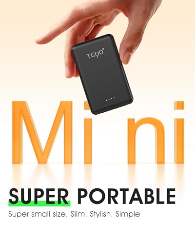 TG90° 5000mah Ultra Slim Power Bank Built-in AC Plug & 2 Cables,2 Pack Black & White - color: 2Pack-Black&White