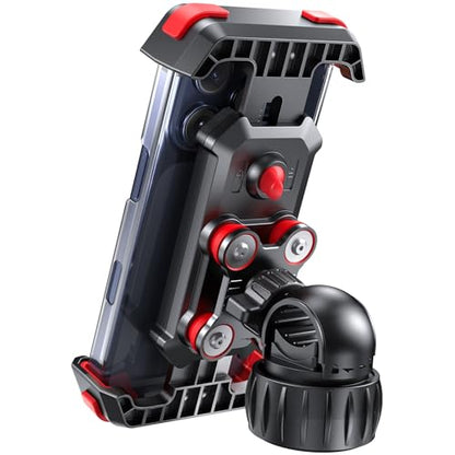 LOXP Anti-Shake Motorcycle Phone Holder with 2026 Dual Vibration Dampener - color: Red