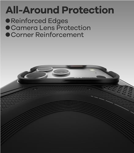 Aulumu A17 iPhone 17 Pro Case | MagSafe Compatible | Touch-Sensitive Buttons | Integrated Drop Protection | Military-Grade Outdoor Design Black - size: iPhone 17 Pro
