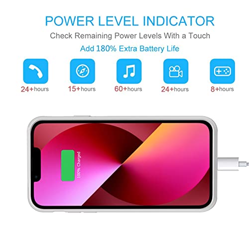 Battery Case for iPhone 13 Mini/12 Mini,Upgraded 7000mAh Slim Portable Rechargeable Protective Charging Case Compatible with iPhone 13 Mini/12 Mini (5.4 inch) Extended Battery Pack Charger Case-Blue