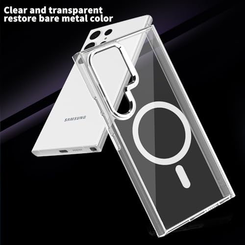 Lunivop for Samsung Galaxy s24 Ultra Case Hard [Compatible with Magsafe Wireless Charging] Yellowing Resistant Magnetic Cover Clear para S 24 Ultra 6.8 '' 5G 2024 Rugged Best Phone Cases Clear - color: Clear, size: Compatible with Samsung Galaxy S24 Ultra