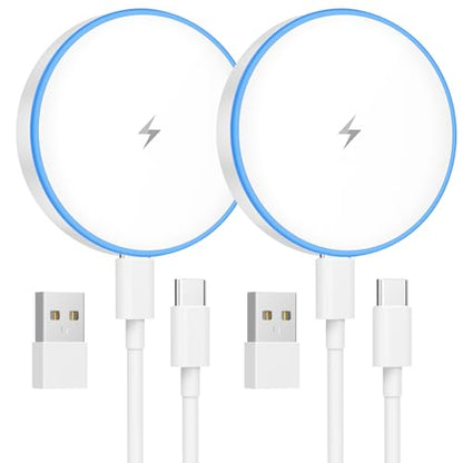 MagSafe Charger 2 Pack Magnetic Wireless Charger Fast Charging Pad - color: White, size: 2Pack