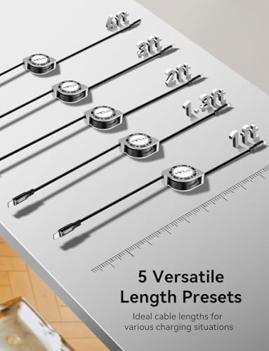 Retractable USB C to USB C Cable,100W Fast Charging Cord，4 Ft, 2Packs