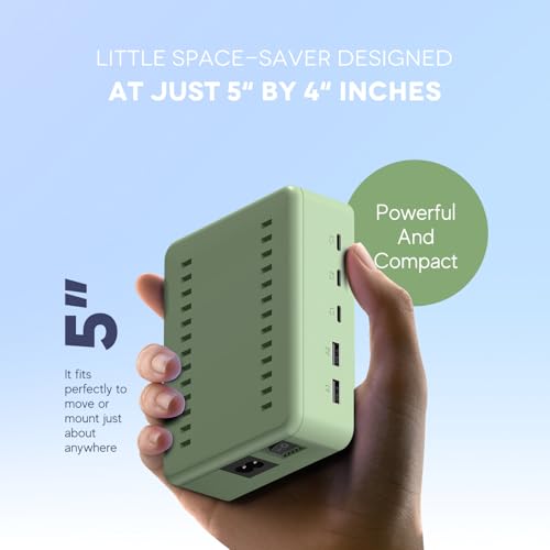 KFD Charging Station for Multiple Devices, 70W 5-Port USB C Fast Charger Stations for iPhone iPad Android Cell Phone Kindle Tablet, Multi-Device Organizer Docking Station, Multi Charger Organizer