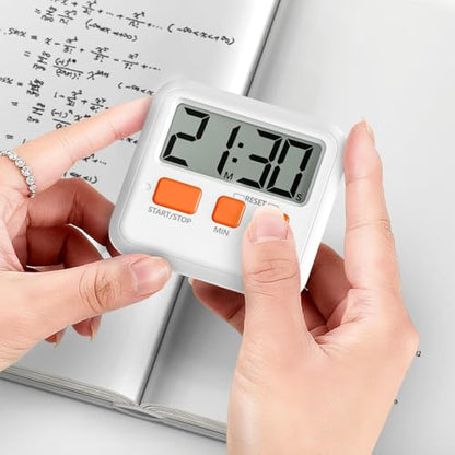 Digital Timer, LCD Display with Adjustable Volume Alarm, Countdown and Countup Modes, Strong Magnet and Foldable Stand, Battery Operated for Kitchen Study Gym and Daily Time Management - color: A
