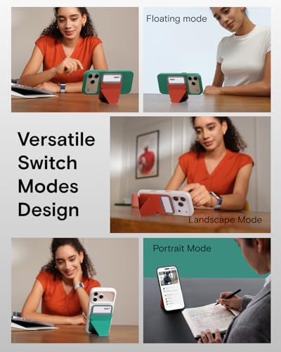 MOFT Magnetic Wallet Stand Compatible with iPhone 17/16/15/14/13/12 Series, Angle Adjustment Magsafe Compatible MOVAS Phone Stand, Oz Green - color: Oz Green, size: Standard