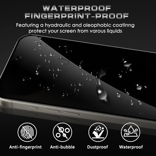 2 Pack for iPhone 15 Pro Privacy Screen Protector, Anti Spy Tempered Glass Film, Anti-Spy Protection for iPhone 15 Pro Screen Protector - size: iPhone 15 Pro