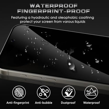 2 Pack for iPhone 15 Pro Privacy Screen Protector, Anti Spy Tempered Glass Film, Anti-Spy Protection for iPhone 15 Pro Screen Protector - size: iPhone 15 Pro