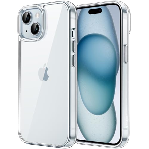 JETech Case for iPhone 15 Plus, Anti-Yellowing, Clear | Shockproof Protection, Scratch Resistant Hard PC Back, Durable Transparent TPU Bumper - color: Clear, size: iPhone 15 Plus