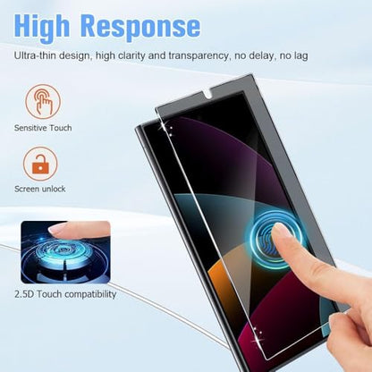 2 Pack Galaxy S24 Ultra Anti spy Privacy Screen Protector, 9H Tempered Glass,Anti-Scratch, Smooth and Responsive Absolute, No Bubbles, High Definition Clear[Anti-Spy Tempered Glass]Easy Install(6.8 ")