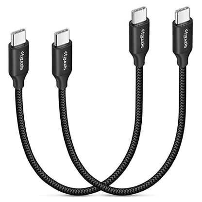 etguuds USB C to USB C Cable 1ft, 2-Pack 60W C to C Cable Fast Charging - color: Black, size: 1ft